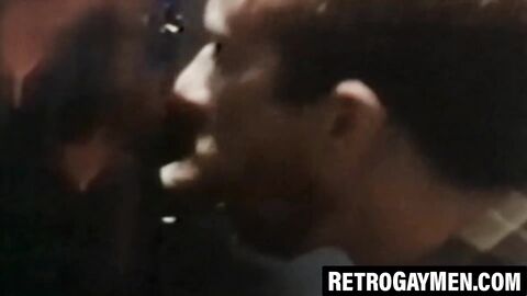 Muscled gays service glory holes with hungry mouths