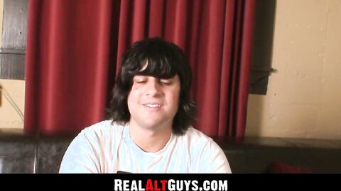 RealAltGuys.com - Long-haired alternate amateur strokes his enormous dick with enthus