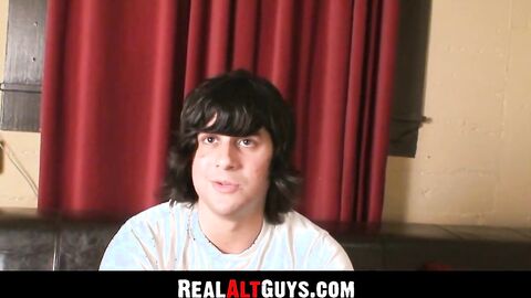RealAltGuys.com - Long-haired alternate amateur strokes his enormous dick with enthus