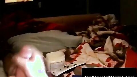 Billy rides a dildo raw on the sofa until prostate milk spills