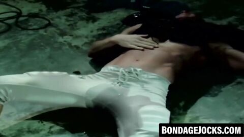 Blond jock pissing himself before football practice