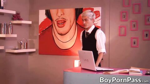 Skinny young twinks sucking and fucking each other hard