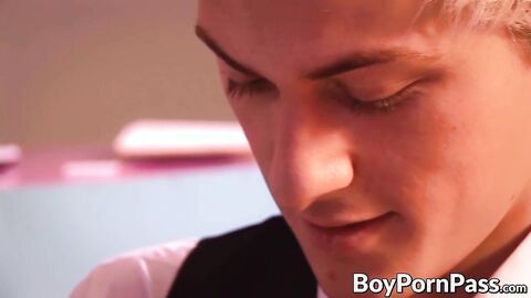 Skinny young twinks sucking and fucking each other hard