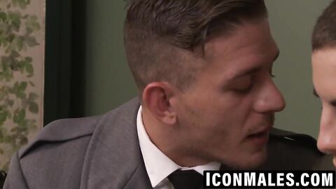 Alexander pulls Sam's thick cock into his hungry mouth