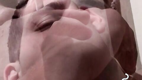 Cute twinks stroking his skinny dick while smoking