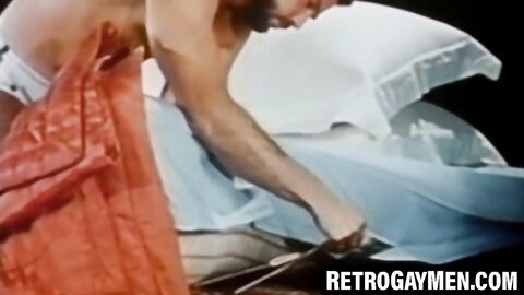 Sexy vintage hunk strips after workout for solo session