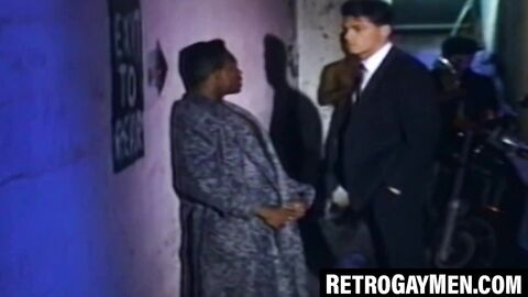 Handsome classic gay sucks cock then takes it anally