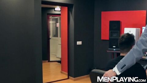 Drew Dixon lets his ex lover Damon Heart breed him raw in the studio