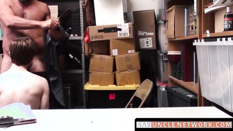 SayUncleNetwork.com - Fat hairy white daddy enjoys blowjob from a skinny pale young t