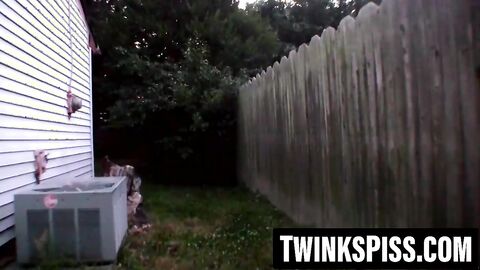 Hot group of twinks splash piss from their dicks