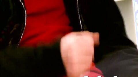 Horny twink strokes his cock in the hotel room