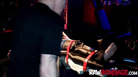 Sweaty jock Devin Franco foot licking and deepthroating in raw bondage