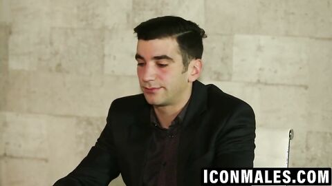 Vitorrio sinks onto Jay Johnson's long cut cock greedily