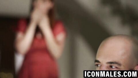 Vitorrio sinks onto Jay Johnson's long cut cock greedily