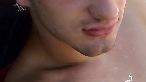 Chilling and smoking outdoor while stroking my dick