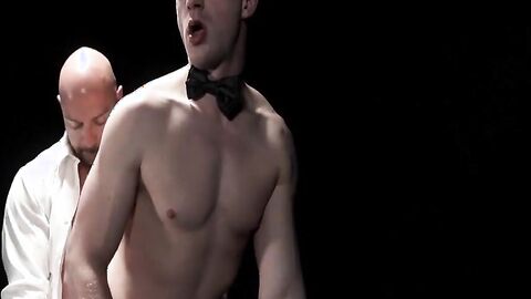 Cole Blue jerks cock while getting rammed by Adam Snow