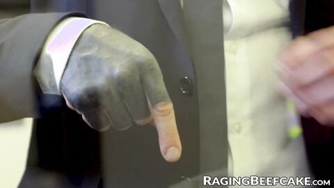 Businessman Markus Kage rims and rips Teddy Torres hairy ass at work