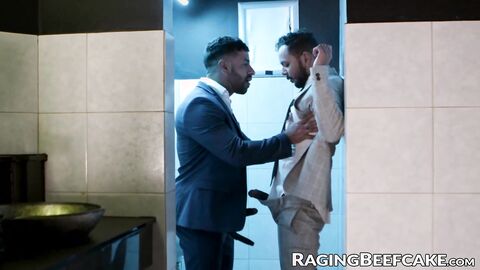 Mateo Zagal tongues and pounds Milo Madera bareback in the bathroom