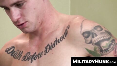 MilitaryHunk.com - Young soldiers Cole Weston and Ryan Jordan in a raw intense bareba