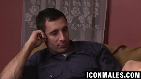 Damon Andros gulps down every drop of his stepson's cum