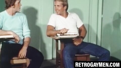 Vintage studs fuck raw until erupting with hot cum