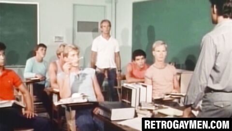 Vintage studs fuck raw until erupting with hot cum