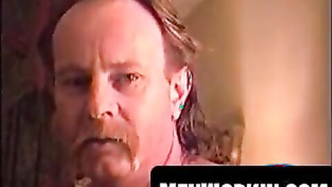 Nasty old man wanks solo in a cheap motel room