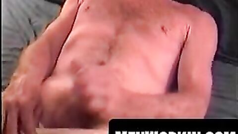 Nasty old man wanks solo in a cheap motel room