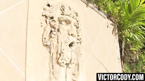 Twinks arrange a wild poolside orgy fuck session