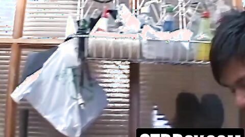 Little Latino twink services hung boyfriend like a pro