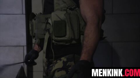 Jaxton Wheeler interrogates marine Jack Hunter by ripping his hole