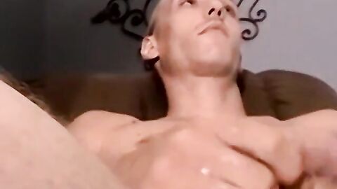 JoeSchmoeXXX.com - Skinny young amateur strokes lubed cock to explosive finish