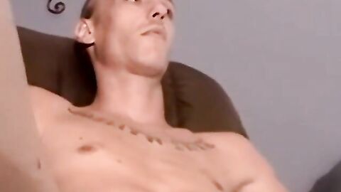 JoeSchmoeXXX.com - Skinny young amateur strokes lubed cock to explosive finish