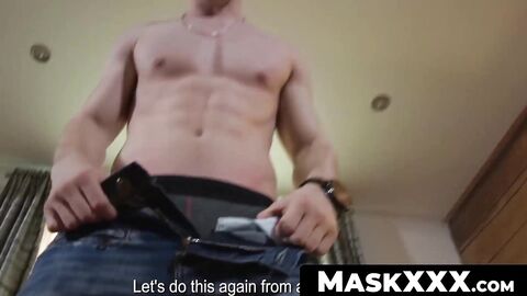 MaskXXX.com - Masked athletic stud's massive dick fleshlight session