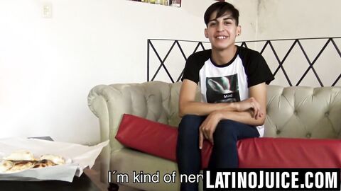Tiny Latino twink discovers gay side through blowjob