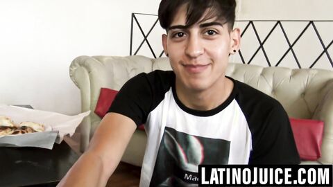 Tiny Latino twink discovers gay side through blowjob