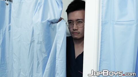 Intern Yowei seduces Dr Beau with late night bareback medical exam