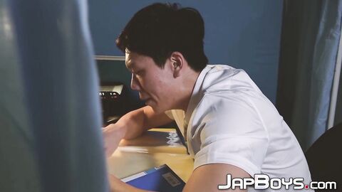 Intern Yowei seduces Dr Beau with late night bareback medical exam