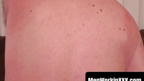 MenWorkinXXX.com - With leather belt around his waist this old gay guy wanks vigorous