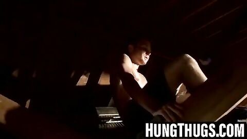 Billy and Duke drain loads from thick meat sticks