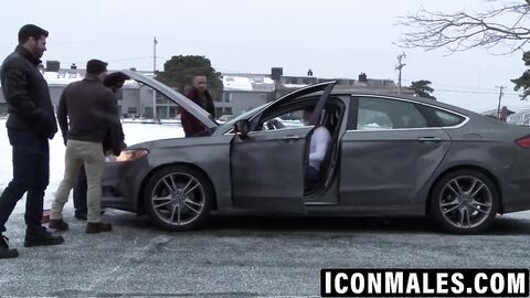 Cute Brandon Wilde gets gangbanged by horny muscle hunks