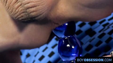 BoyObsession.com - Skinny dude pleasures ass with anal beads and jerks off with passi