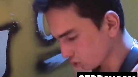 Bottom twink gets double teamed by two tops