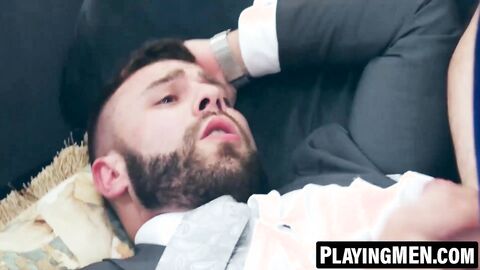 PlayingMen.com - Diego Reyes's ass pumping with suited hunk D Dan