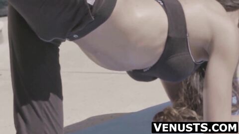 Adorable Venus Lux strips naked outdoors