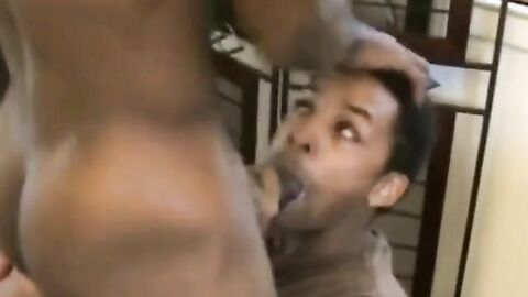 Black Boy Cums In Pretty Mouth - Interracial Gay Blowjob