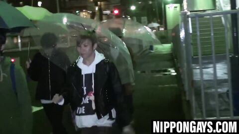 Gay licks nipples before Japanese twink wrecks his ass