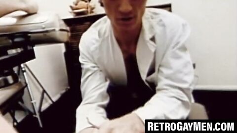 Vintage stud strokes and drills dildo at the dentist's office