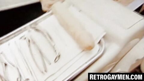 Vintage stud strokes and drills dildo at the dentist's office