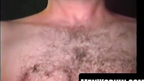 Hairy old pervert jerks off hard on camera